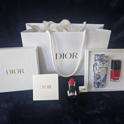 Dior Lipstick with Holder & Nail Polish Set