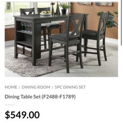 Gray Counter Height Dining Table Set