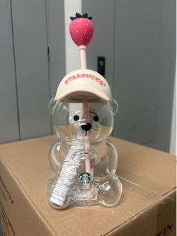 Pink bear Starbucks cup