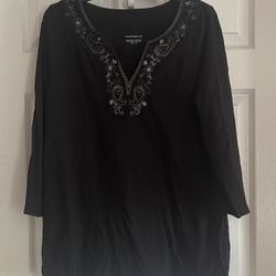  Charter Club Black Tunic Size XL