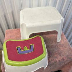 Set of 2 Plastic Step Stools, adult and child $7 ea-$10 both 
