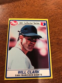 1991 Will Clark Post Cereal San Francisco Giants Baseball card