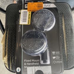Glacier Bay 6 -Spray Patterns with 1.8 GPM 4.5 in. Wall Mount Dual Shower Heads in Matte Black