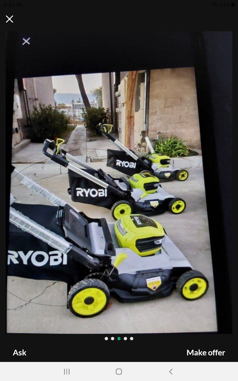 RYOBI 40V CORDLESS BRUSHLESS SELF PROPELLED LAWN MOWER TOOL ONLY LIKE NEW 