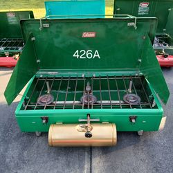 Vintage camp stove 3 burner