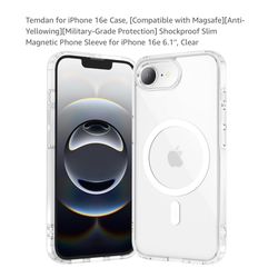 Brand new iPhone 16e Case, [Compatible with Magsafe][Anti-Yellowing][Military-Grade Protection] Shockproof Slim Magnetic Phone Sleeve for iPhone 16e 6