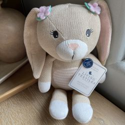Living Textiles Belle Bunny Knitted Rattle Toy / Plush