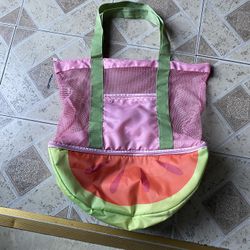 Outdoor Camping Beach Mesh Tote Bag with Detachable Cooler Bag Packing Organizer