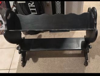 Black Wood Two-Tier Display Shelf