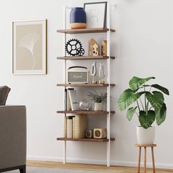 Modern Open Wooden 5-Shelf 