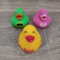 Green Shade, Yellow Suga Daddy & Purple Heart Rubber Duckies 