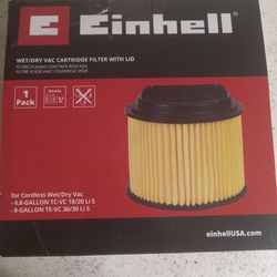 Einhell Wet/dry Vac Replacement Cartridge Filter With Lid New