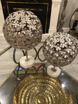 Silver sphere tabletop decor