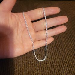 Italy 925 Solid Sterling Silver Diamond Cut Rope Chain Necklace for Men Women 20" Plata Italiana 925 Cadena Unisex 20"