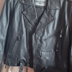 Brand New Men's Leather Coat Size 46 Zip Out Lining $150