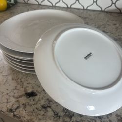 Set Of 8 10.5” Crate And Barrel Dinner Plates