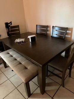 Dining table for 6 with bench