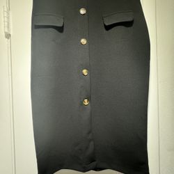 Black Pencil Skirt, Size M