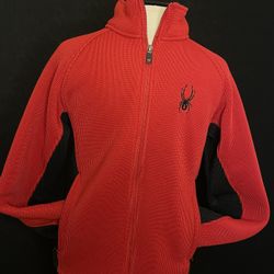 Mens Small Spyder Sweater/Jacket Full Zip Red & Black Size Small