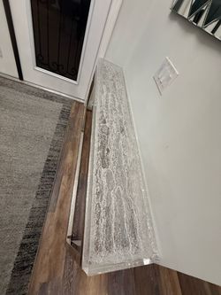 Clear Acrylic Console Table with Crackle Detail