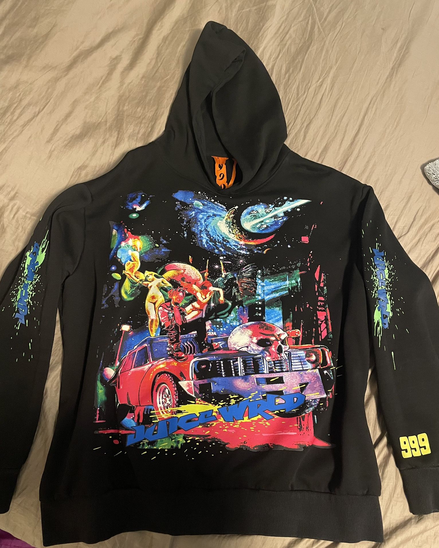 Mens Authentic Juice Wrld x Vlone Galaxy Hoodie Size Large (Worn