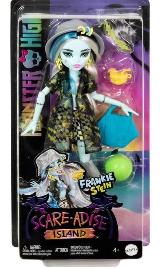Monster High Scare-adise Island Frankie Stein Doll with Swimsuit, Coverup and Beach Accessories

