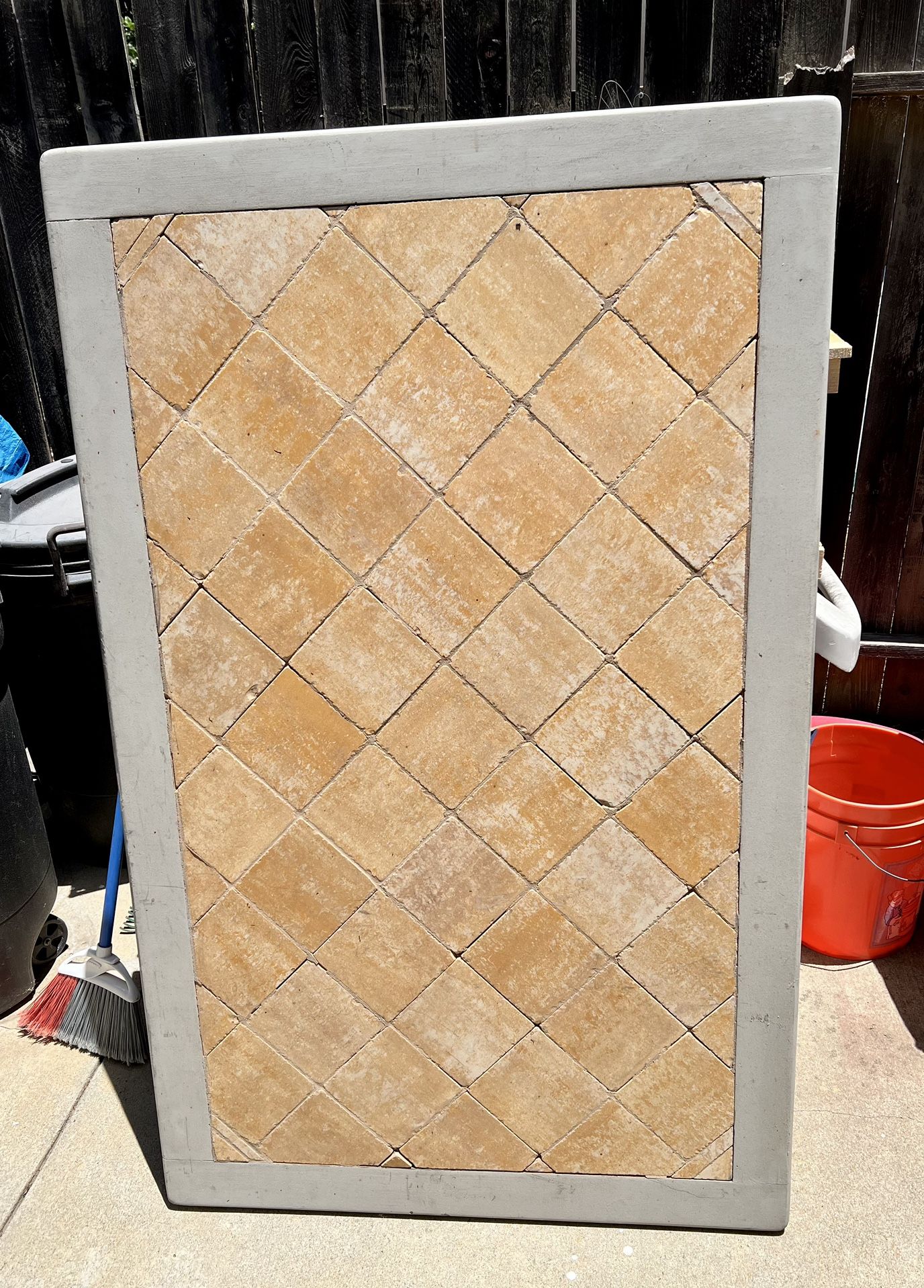 Table With Inset Tile Top 9/24 MAKE ME AN OFFER