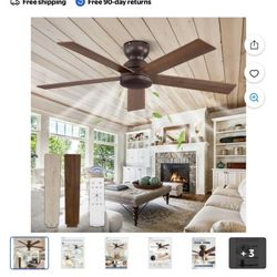 48in Ceiling Fans, Flush Mount Ceiling Fans with Remote No Light