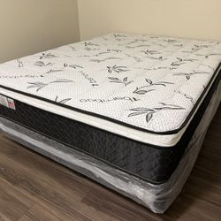 12” Full Jumbo Pillow Top Mattress And Boxspring!