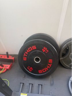 Ethos 45 lb and 25lb bumper plates