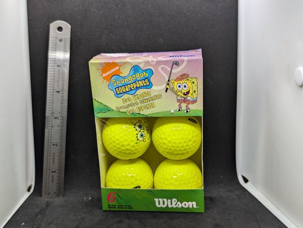 Pack Of 6 Wilson Spongebob Squarepants Yellow Golf Balls Nickelodeon NIP 2006
