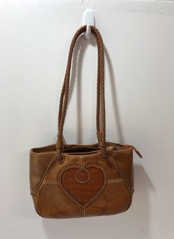 MC leather and vinyl Tan Purse