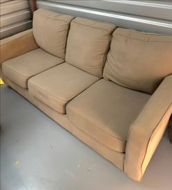 Beige 3-Seat Upholstered Sofa