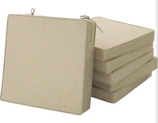 New In Box! Outdoor/Indoor (6 Pack) (18.5”x16”x3”) Waterproof Chair Cushions $40 (#1460)