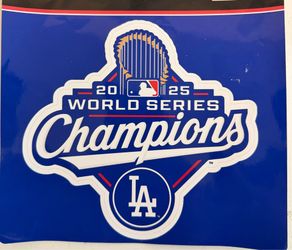Approx. 6x7 in. Decal Los Angeles Dodgers 2025 World Series Champions sticker