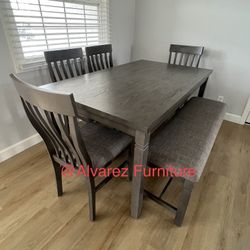 Dining Table Set With Bench 