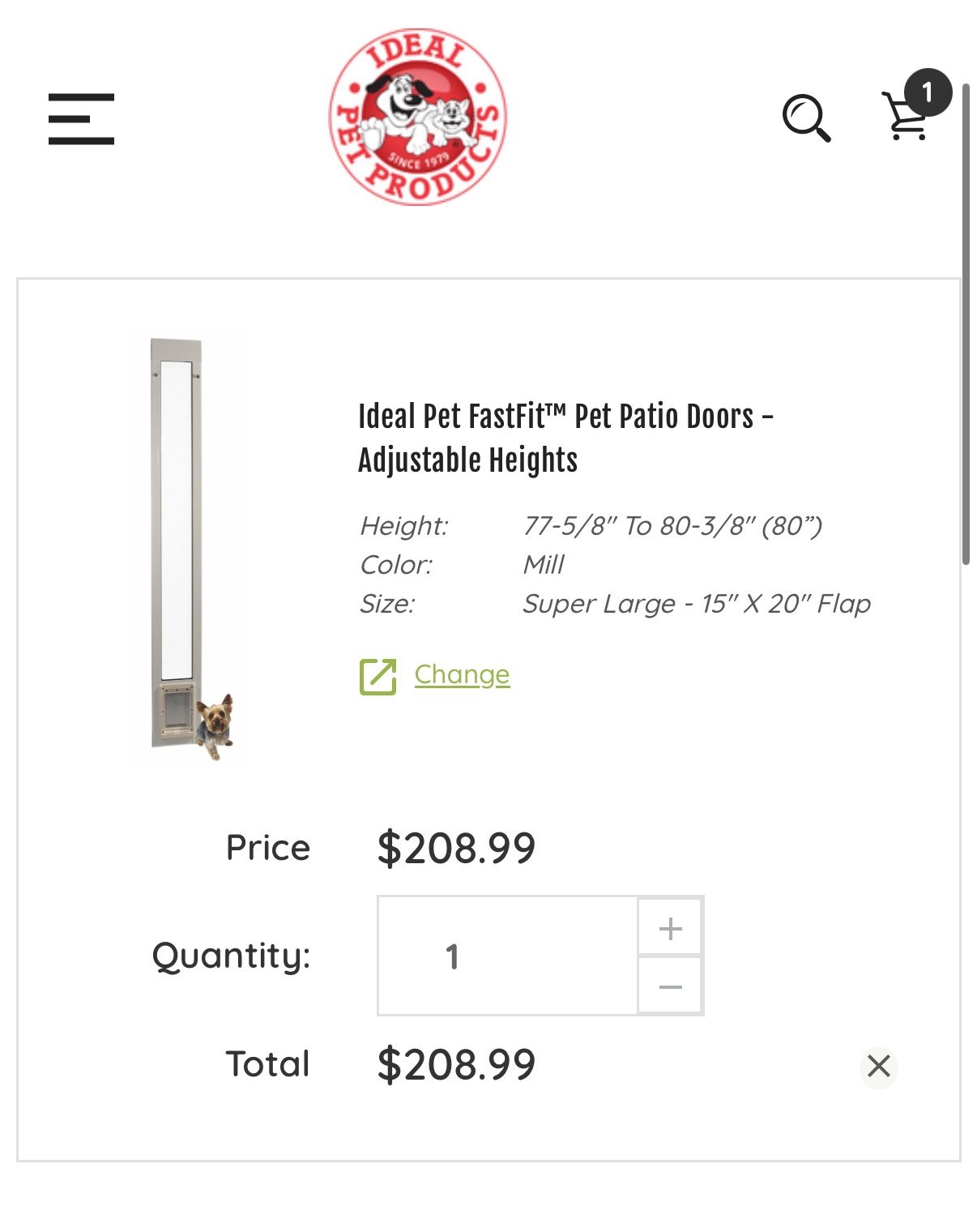 Pet Patio Door - Adjustable Height - Ideal Pet FastFit™