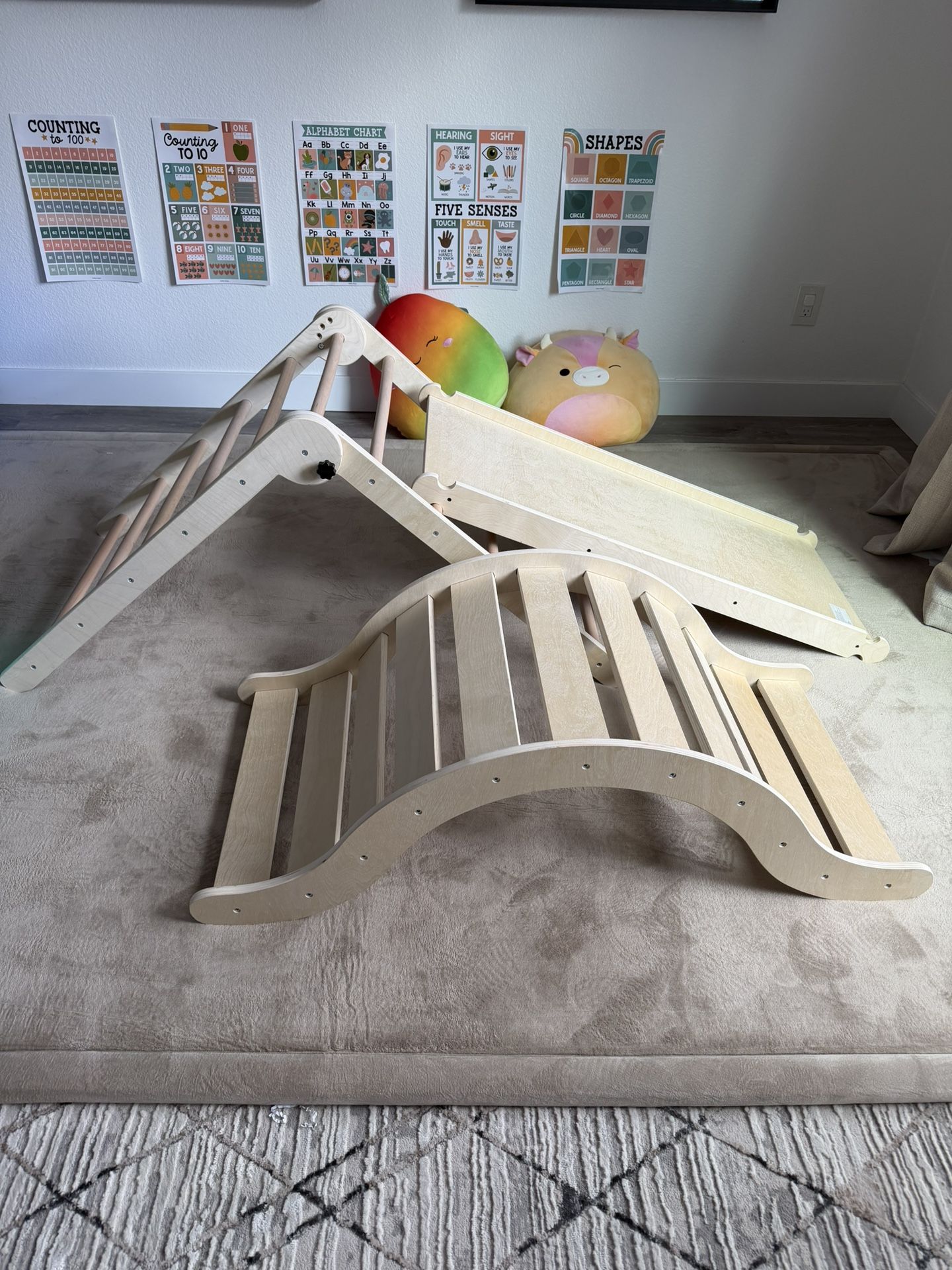 Pikler Wood Climbing Set For Kids Toddlers And Baby