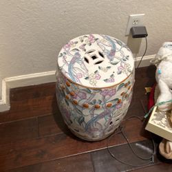 Antique Stool Or Plant Stand Ceramic