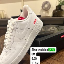 Supreme AF1 White Sizes 8.5M, 9M, 10.5M, 11M, 11.5M