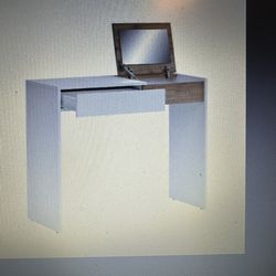 Vanity desk with flip out mirror