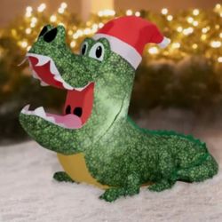 Alligator Christmas 4ft Inflatable 