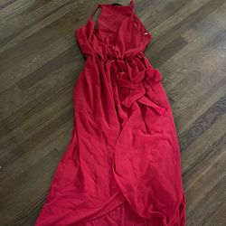 Gorgeous Red Wrap Around Tank Top Dress - L