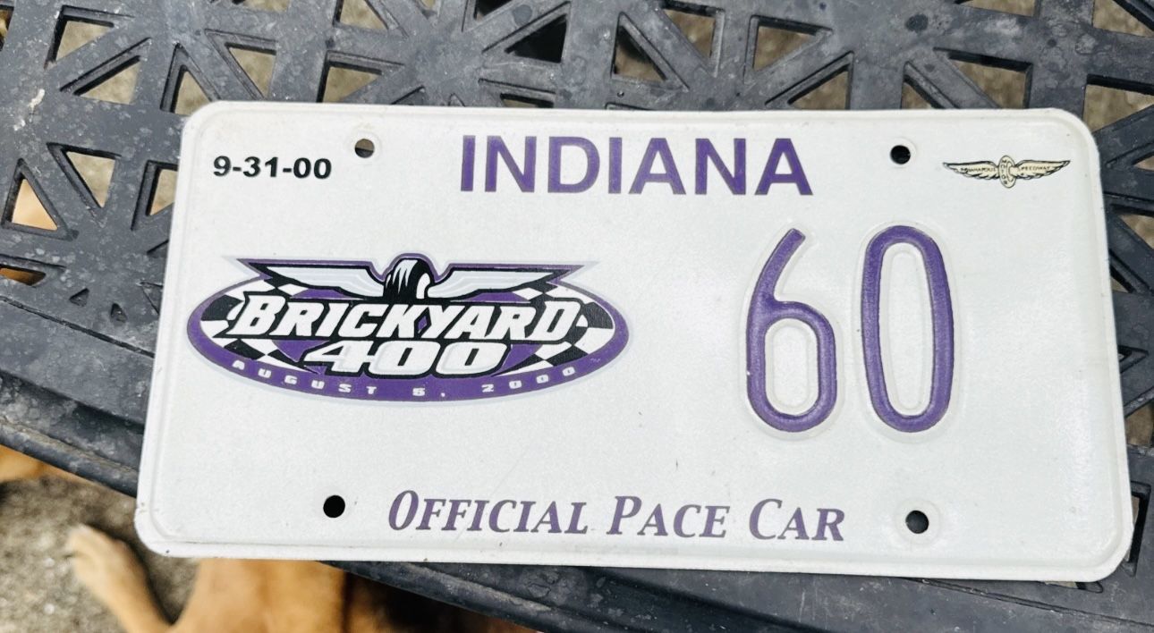 2000 Brickyard 400 Pace Car License Plate # 60