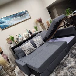 Sleeper Sofa Sectional Couch With Storage Like New In Very Good Condition FREE DELIVERY 🚚 