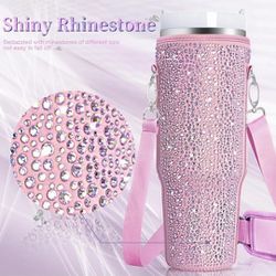  Rhinestone Mug Sleeve Carrier For 40oz Tumbler Stanley...with Topper