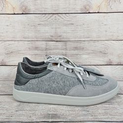 Olukai Puliki Casual Canvas Suade Leather Sneakers Men’s Size 11.5 Light Gray