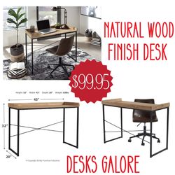 Natural Wood Finish Desk