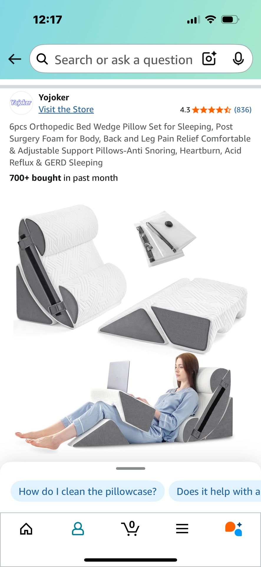6 Pc Orthopedic Pillow Set