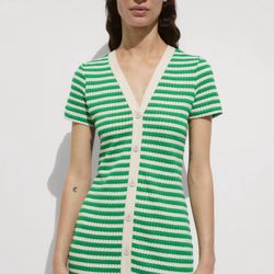 Mango Button Crochet Dress